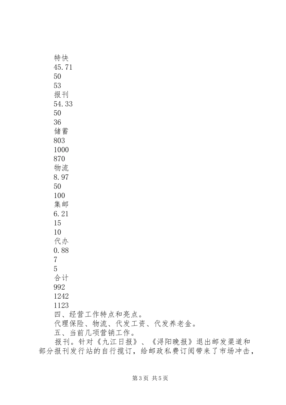 邮政局年度工作汇报材料_第3页