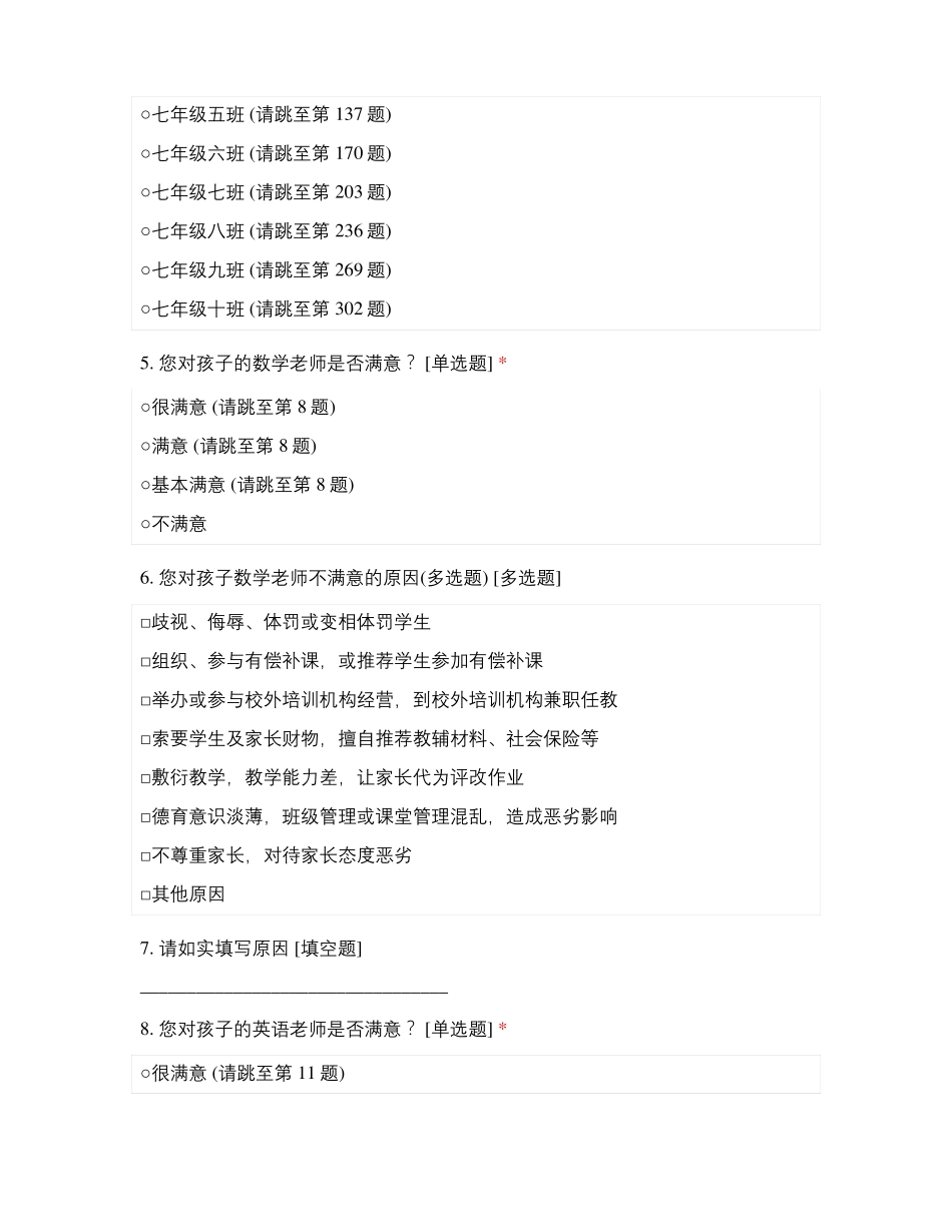 临沂第九中学南昌路校区2021级七年级师德满意度测评_第2页