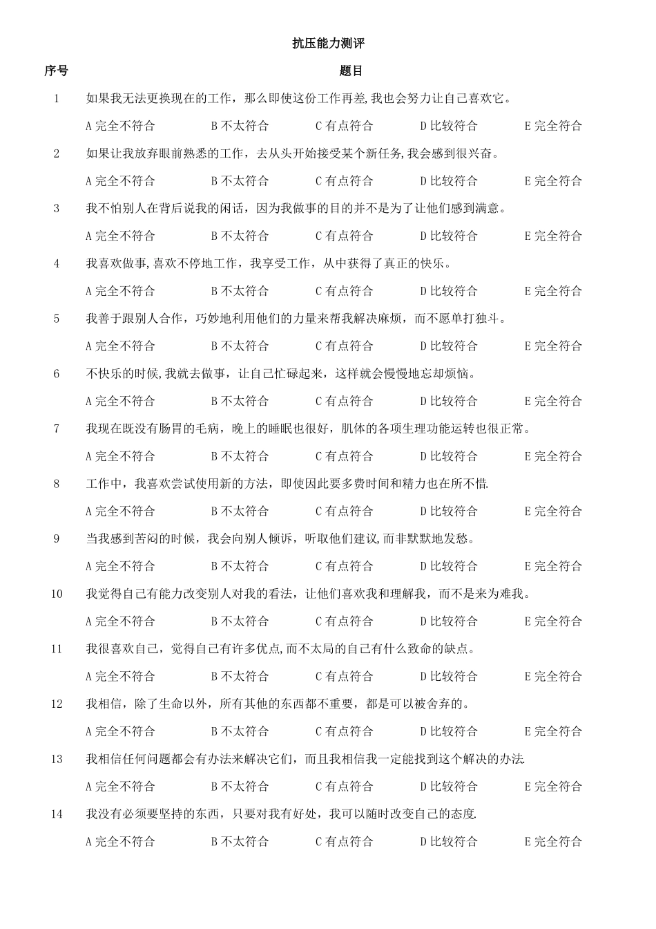 岗位胜任力模型评价测试题库_第1页