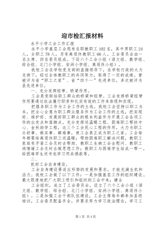 迎市检汇报材料