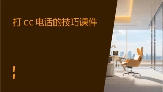 打CC电话的技巧课件