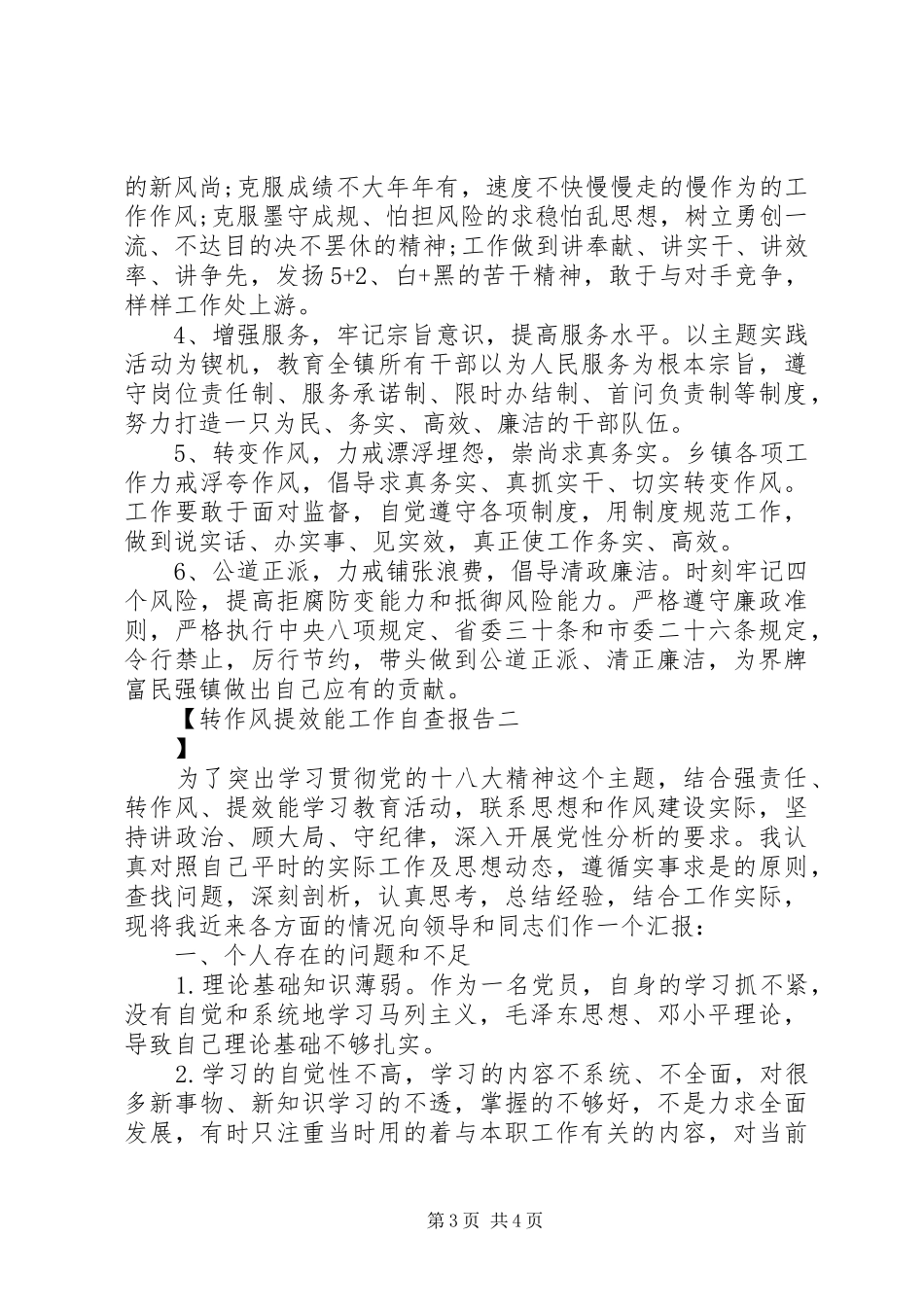 转作风提效能工作自查报告_第3页