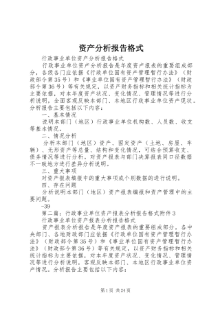 资产分析报告格式