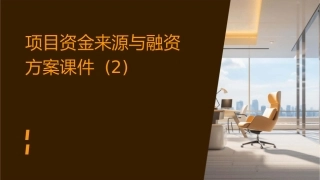 项目资金来源与融资方案课件 (2)