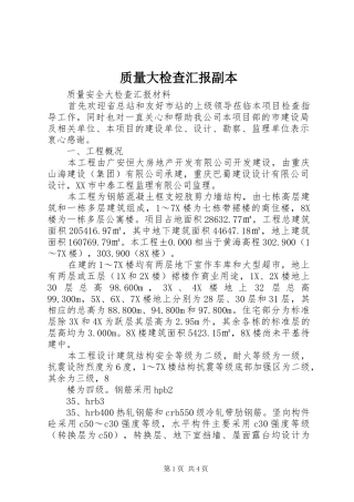 质量大检查汇报副本