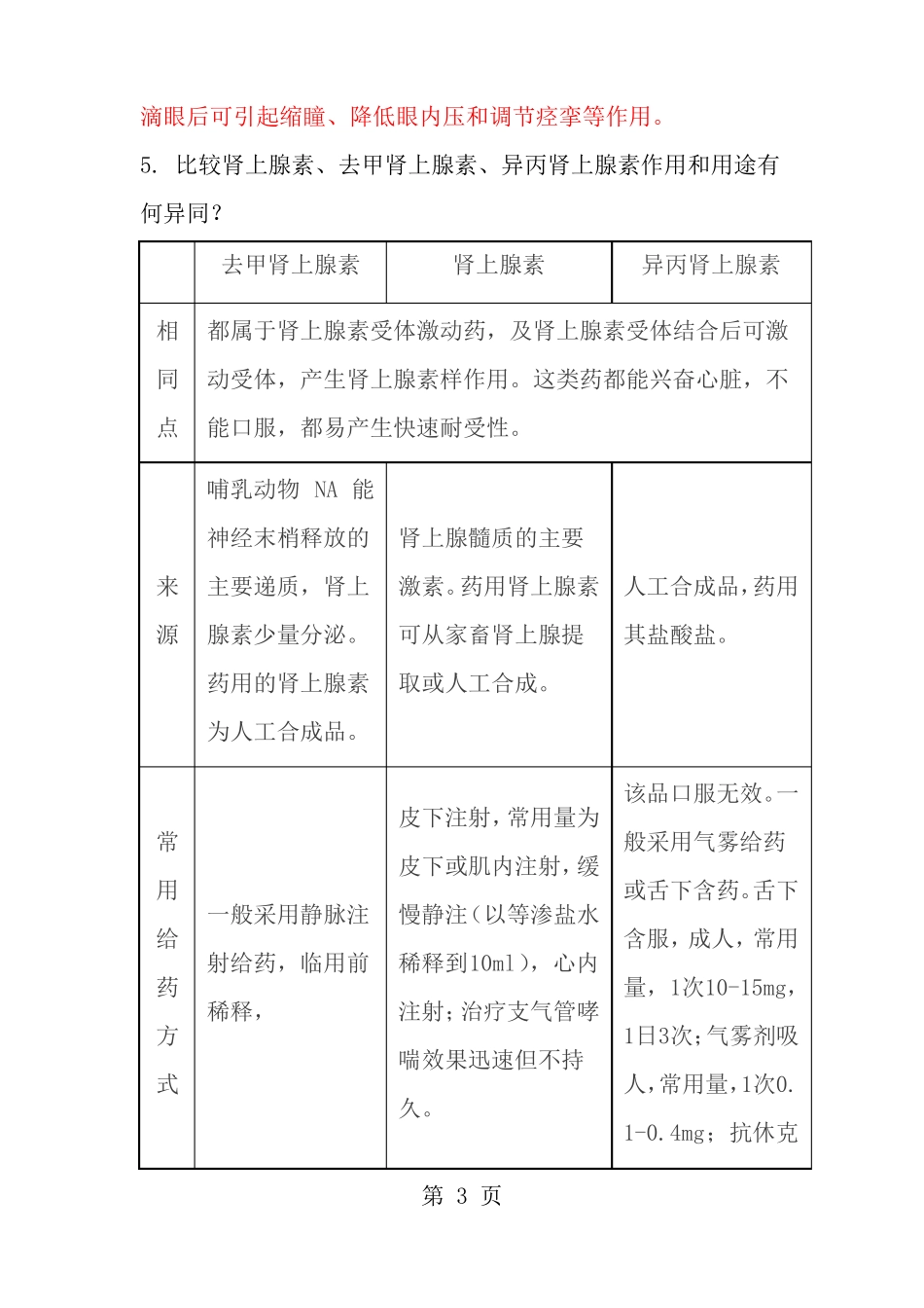药理学作业含答案_第3页