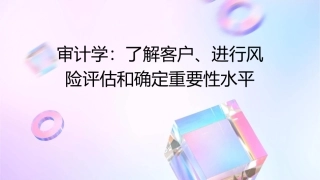 审计学章了解客户进行风险评估和确定重要性水平课件