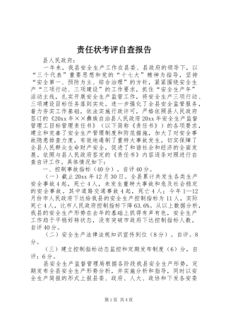 责任状考评自查报告