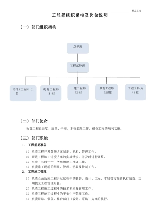工程部组织架构及岗位说明