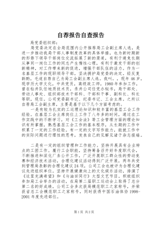 自荐报告自查报告