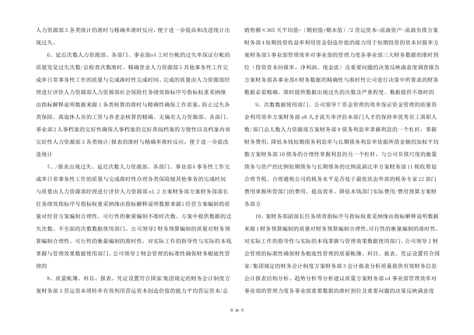 人力资源绩效考核指标大全_第2页