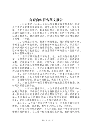 自查自纠报告范文报告