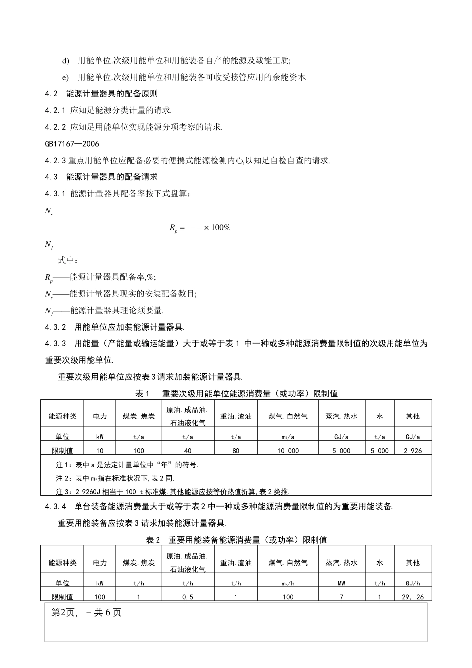 用能单位能源计量器具配备和管理通则GB17167—_第2页