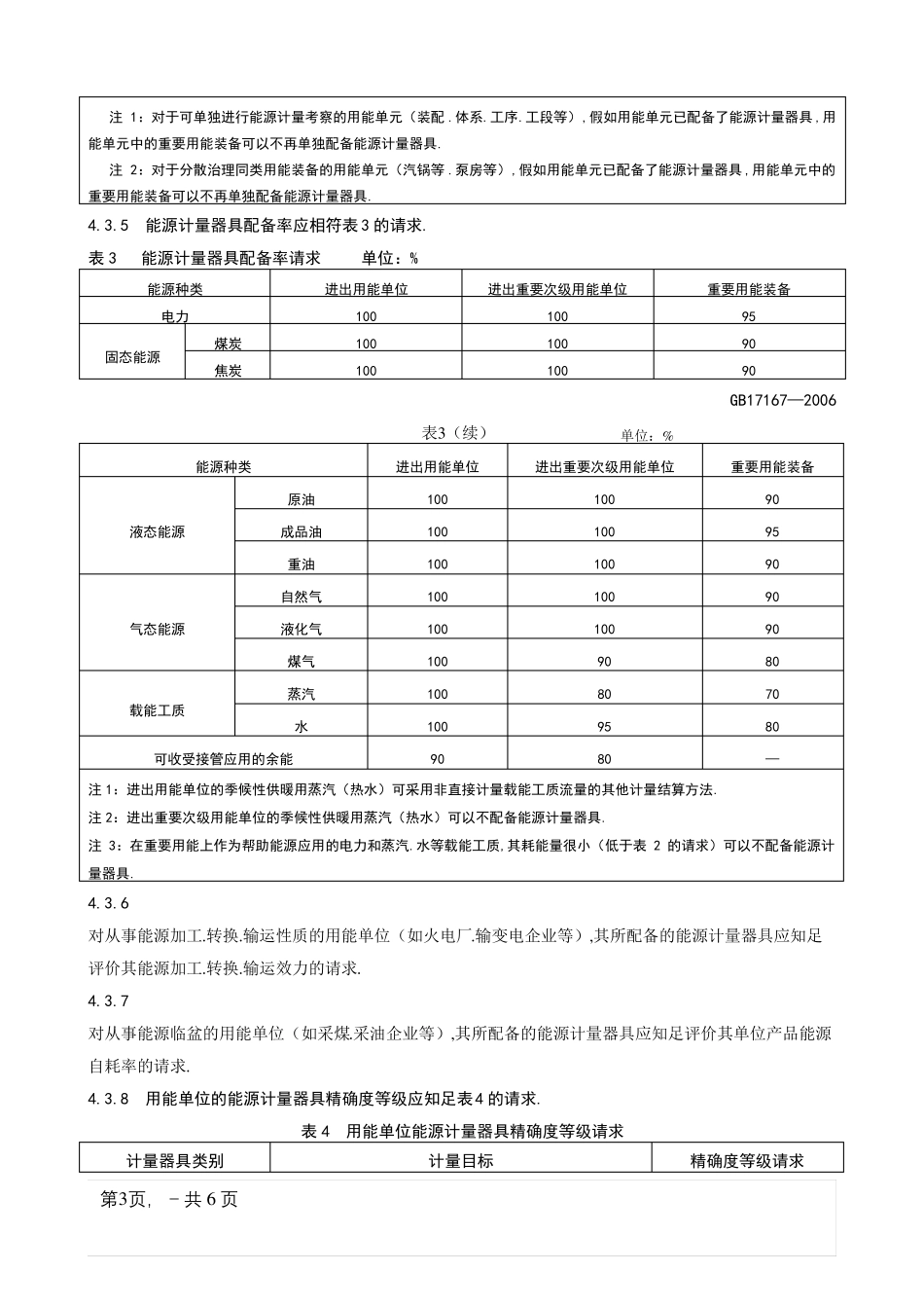用能单位能源计量器具配备和管理通则GB17167—_第3页