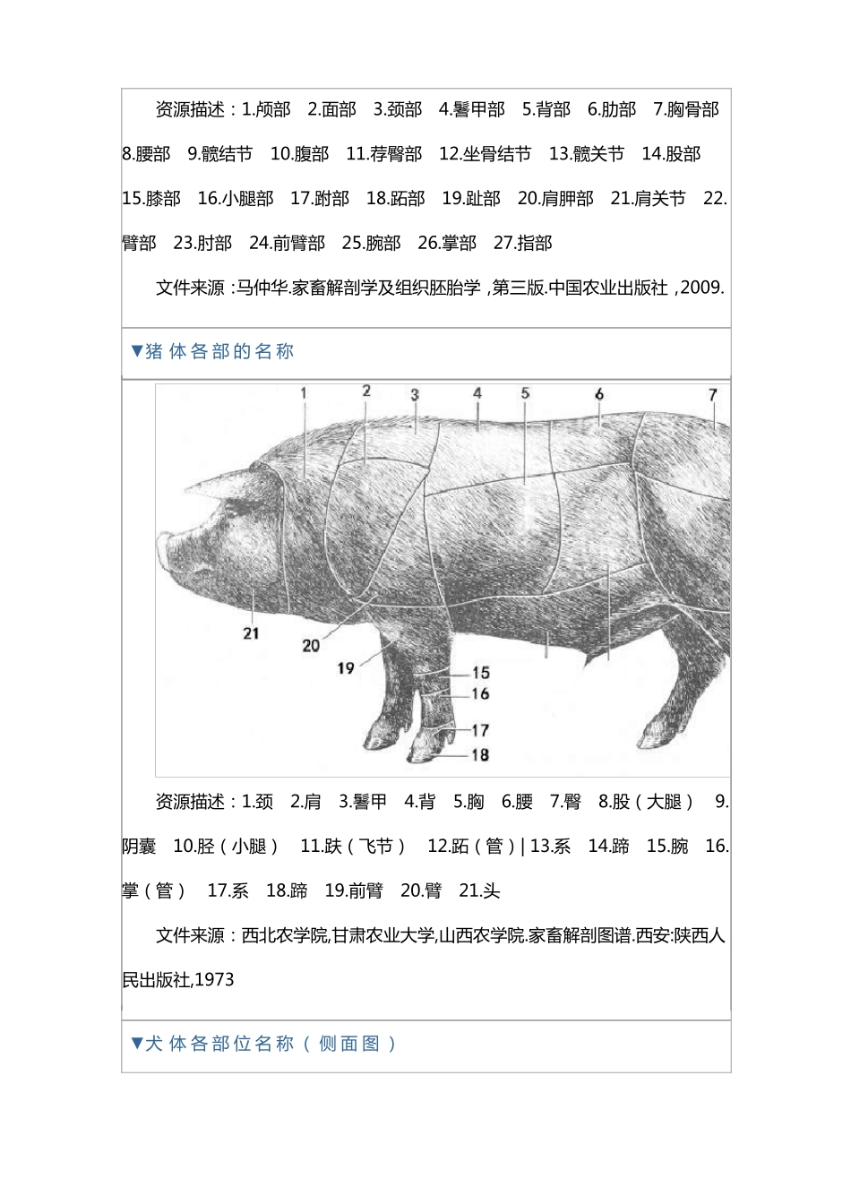 动物体表各部位名称,范围_第2页