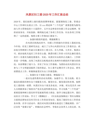 风景区妇工委2020年工作汇报总结 