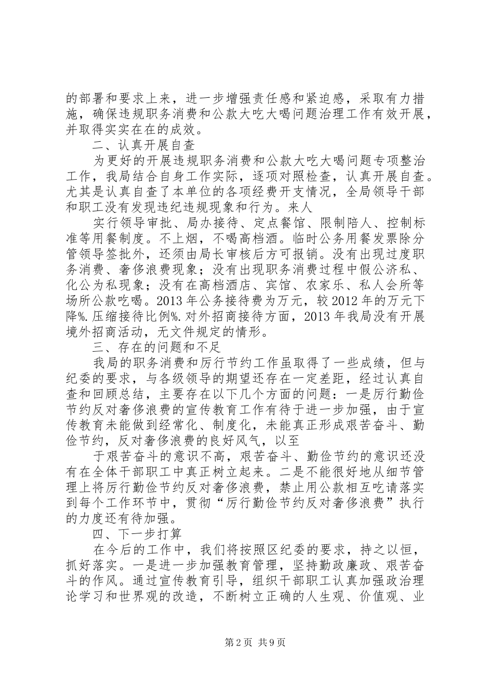 职务消费自查报告_第2页