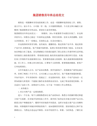 集团销售员年终总结范文 