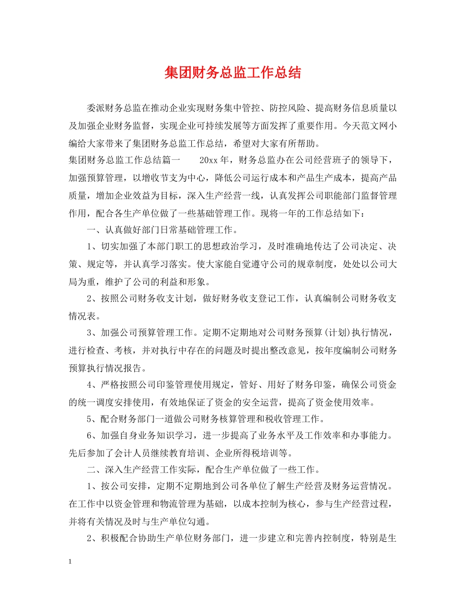 集团财务总监工作总结 _第1页