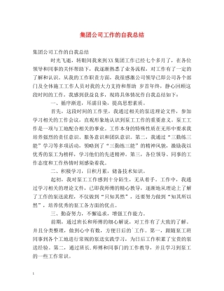 集团公司工作的自我总结 