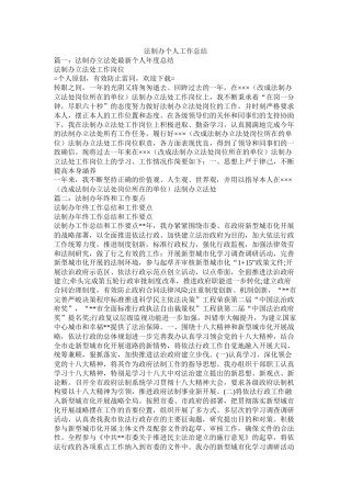 法制办个人工作总结
