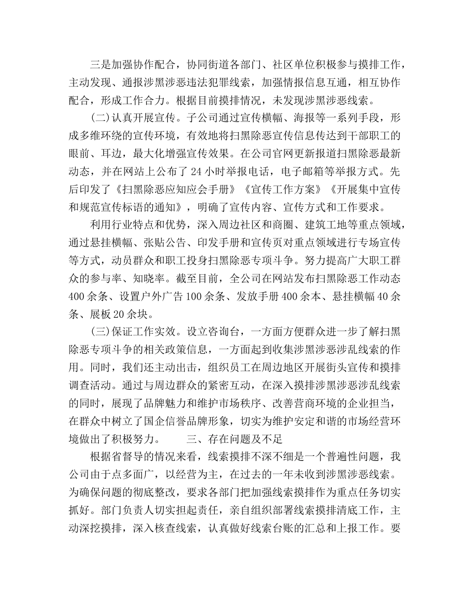 集团公司2020年扫黑除恶专项斗争工作总结报告 _第2页