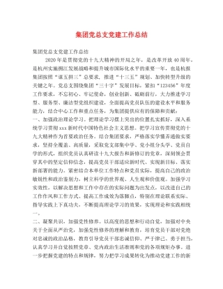 集团党总支党建工作总结 