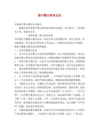 集中警示教育总结 