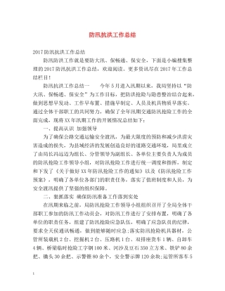 防汛抗洪工作总结2 