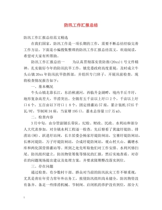防汛工作汇报总结2 