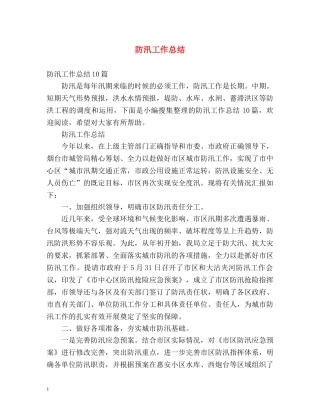 防汛工作总结2 