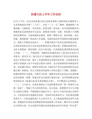 防暴大队上半年工作总结 