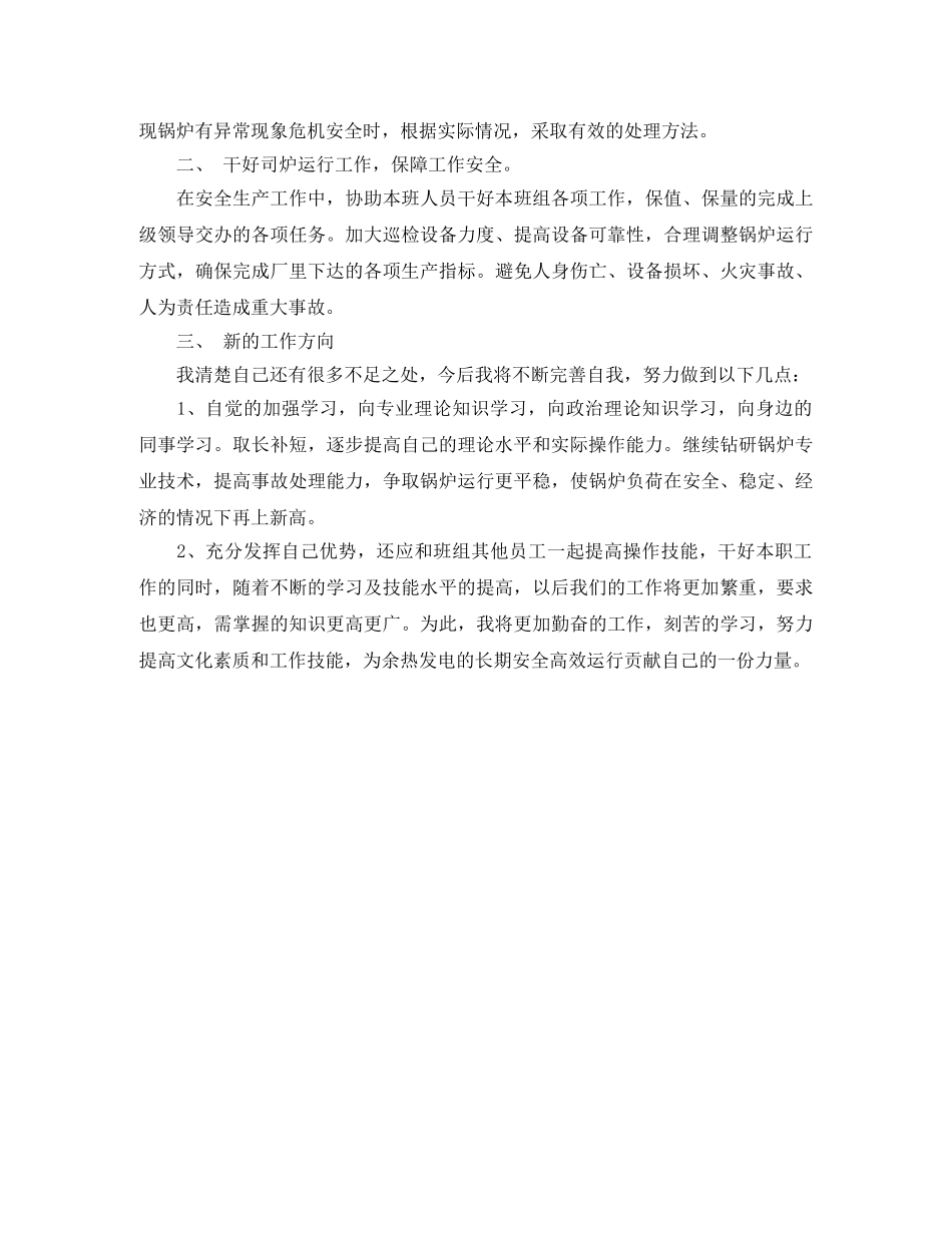 锅炉工程师工作总结 _第2页