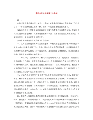 费用会计人员年度个人总结 