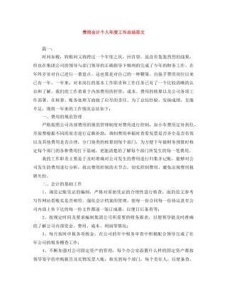 费用会计个人年度工作总结范文 