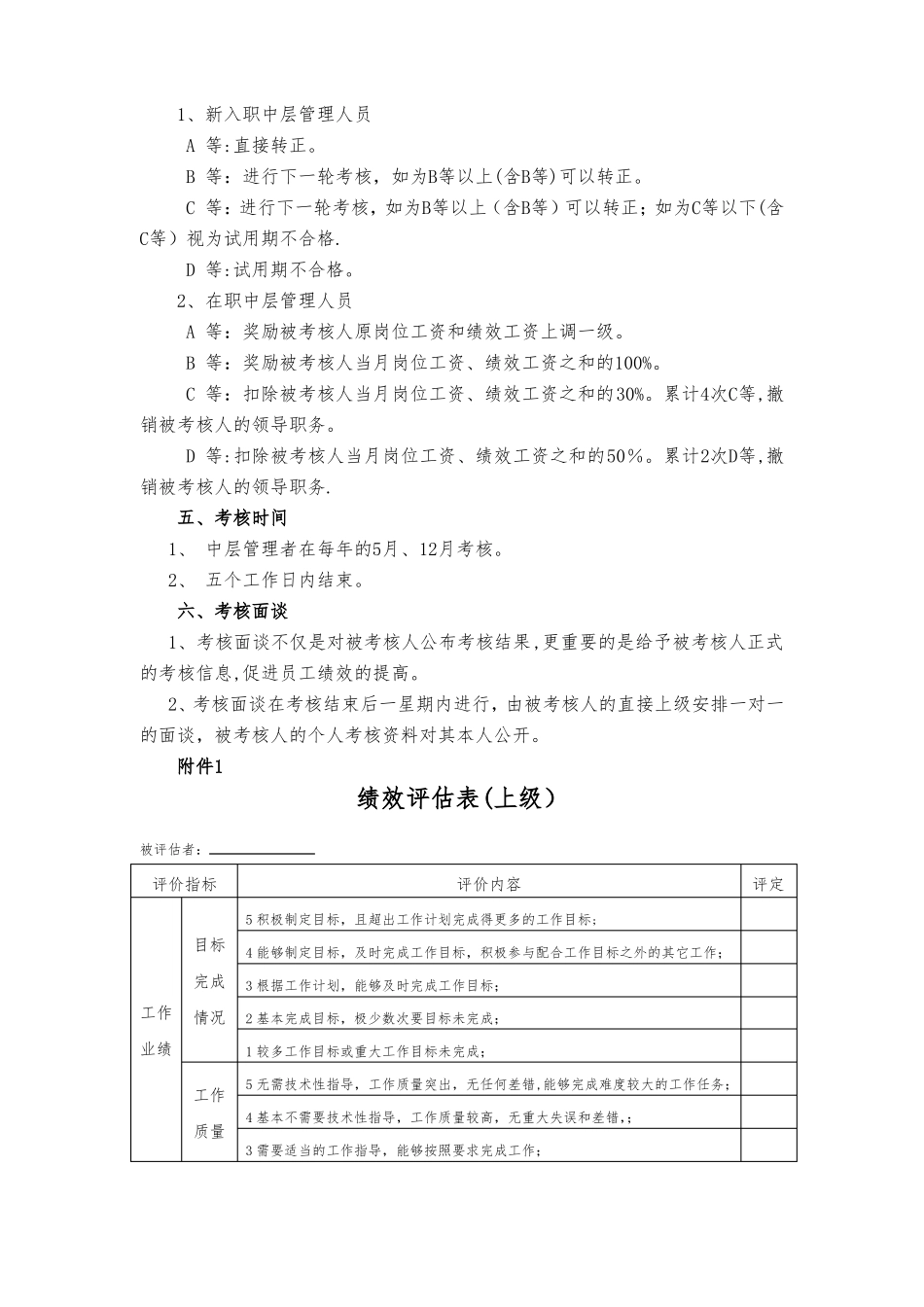 主管级以上管理人员绩效考核制度_第2页