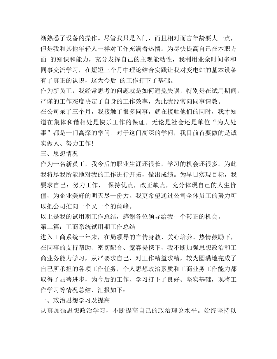 贡电系统试用期工作总结(精选多篇) _第2页