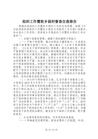 组织工作暨软乡弱村督查自查报告