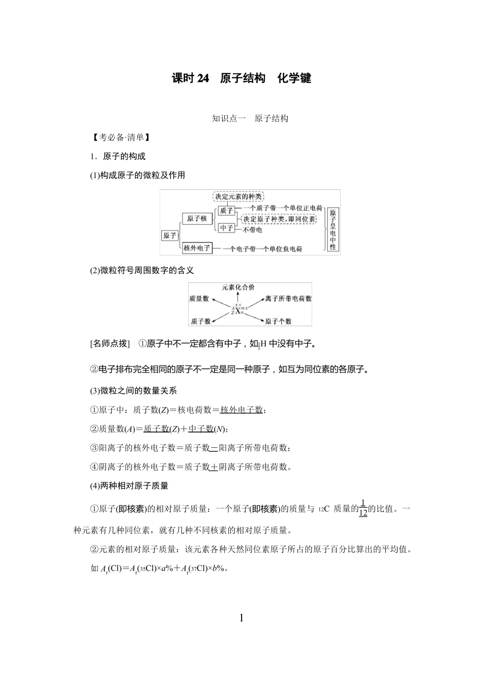 高中化学原子结构化学键_第1页