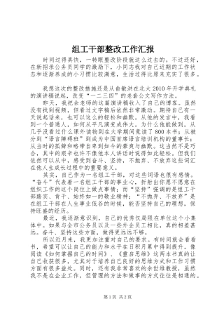 组工干部整改工作汇报