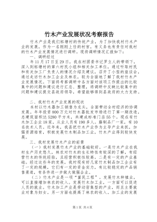 竹木产业发展状况考察报告