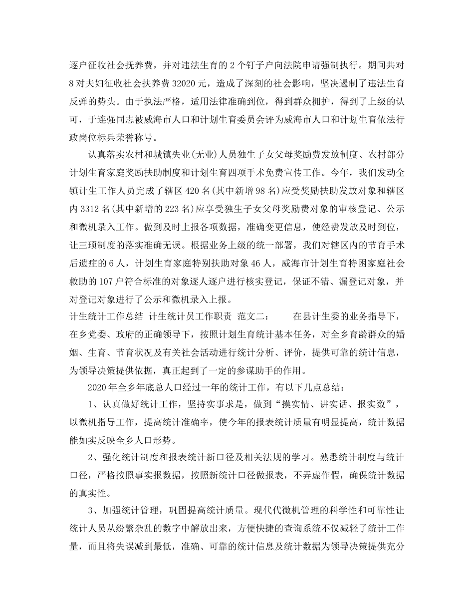 计生统计员的工作总结格式范文 _第2页