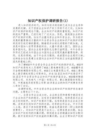 知识产权保护调研报告(1)