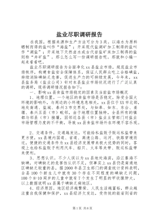 盐业尽职调研报告