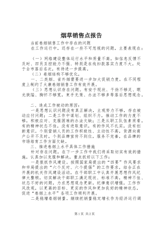 烟草销售点报告