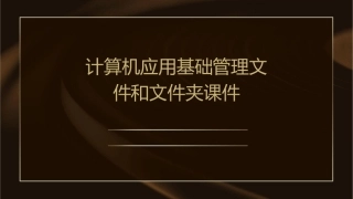 计算机应用基础管理文件和文件夹课件