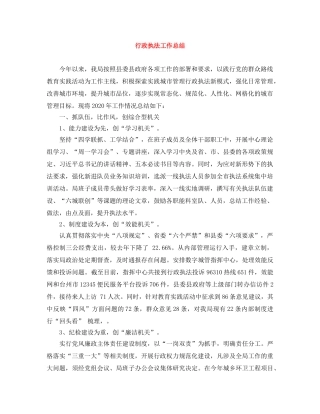 行政执法工作总结 