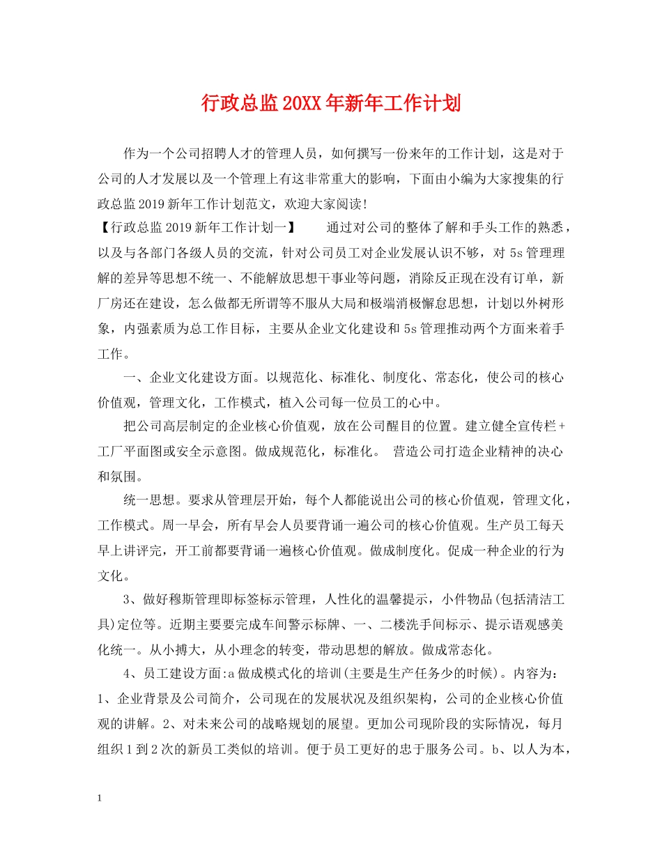 行政总监20XX年新年工作计划 _第1页