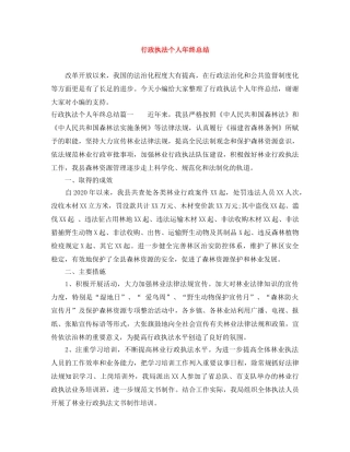 行政执法个人年终总结 