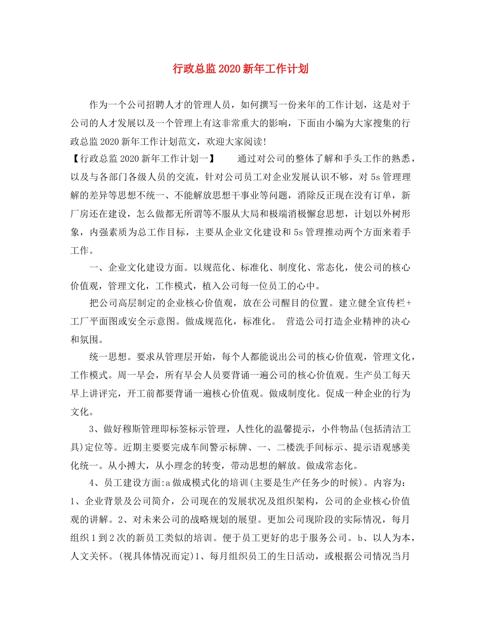 行政总监2020新年工作计划 _第1页